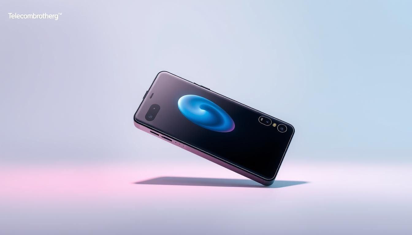 5G Plan換機優惠: a sleek and modern smartphone on a minimalist background, showcasing the Telecombrother brand. The phone is displayed in a dynamic, eye-catching pose, capturing the essence of a cutting-edge 5G device. The lighting is soft and directional, highlighting the phone's premium design and features. The background is a simple, gradient-based color scheme that complements the phone's aesthetic, creating a sense of elegance and sophistication. The overall composition conveys the idea of a seamless and advantageous 5G plan upgrade experience, inviting the viewer to explore the details of this exclusive offer.